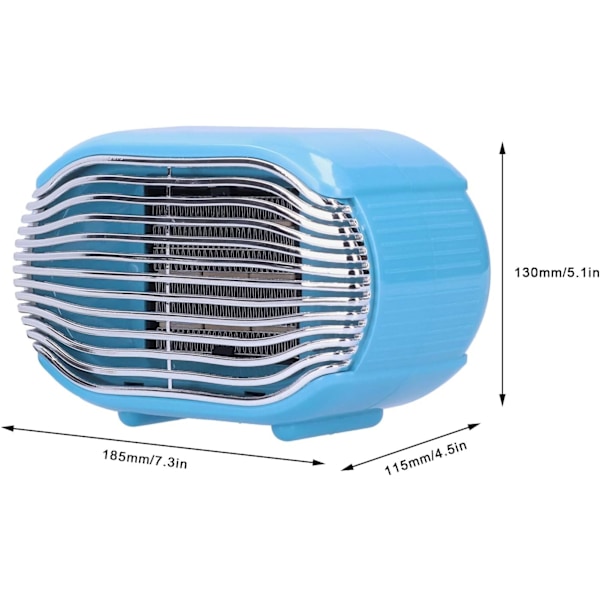 Puhaltimen lämmitin, 800W talven minipöytä sähköpöytälämmitin 220V energiansäästö nopea lämmitin (sininen) Blue