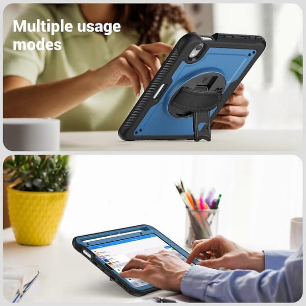 Fodral med Ställ för iPad mini (2024)/(2021) PC TPE Tablet Skydd med Handrem