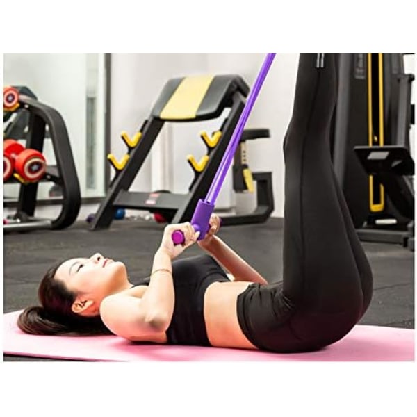 4 rör Spännrep Pedal Motståndsband Elastiska Crunches Träningsdragrem med handtag, gymutrustning Yoga kroppstrimmer Kroppsformare för mage/armar