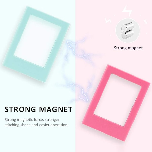 Magnetiske Fotorammer, Mini Fotorammer, 10 stk. Farverig Kombination Magnetisk 3 Tommer Redigerbar Kreativ Mini DIY Fotoramme