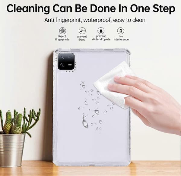 Klart skal för Xiaomi Pad 6, 3-i-1 PC+TPU Stöttåligt Tablettskydd