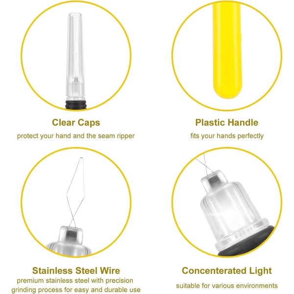LED-nålträdare, upplysta nålgängare i plasttrådsslingor, bärbar DIY-nålträdare Handmaskinsyverktyg för sömnadssömnad (2-pack)