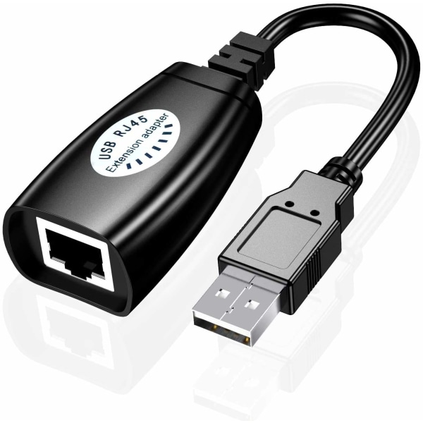 USB-forlenger 50 meter USB-forlengelsessignalforsterker USB2.0 til RJ45 nettverksforlenger