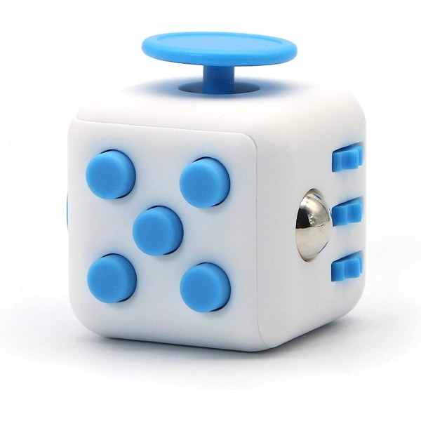 Stress-ångest Tryckavlastande leksak perfekt för vuxna och barn (vit och blå)