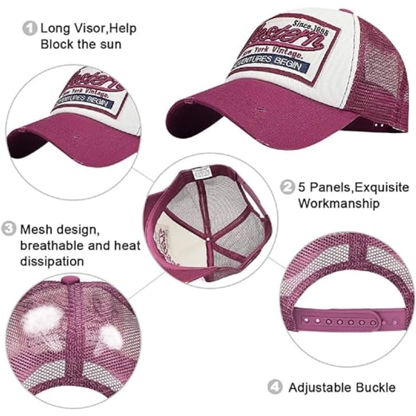 Baseball-lippis, verkkolippikset, unisex-kirjotut kirjainlaput, rennot lippikset, hip hop -aurinkolippikset Red