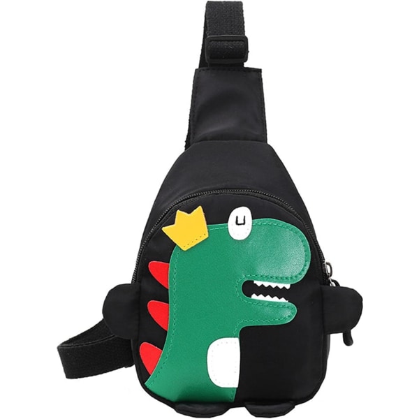 Snygga dinosaurier ryggsäckar för barn pojkar och flickor - Cross Body Bags för barn - Resväska för barn Black 6.69inch