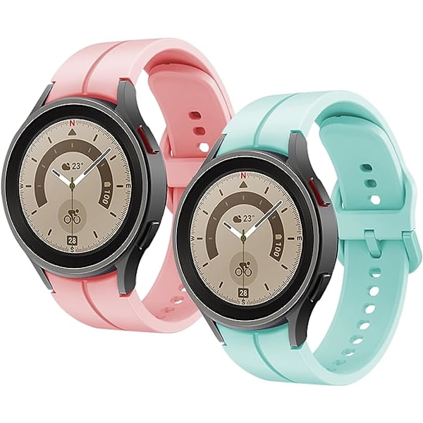 Kompatibel med Galaxy Watch 5 pro 45mm armbånd, herre- og dame silikone udskiftningsremme til Samsung Galaxy Watch 5, Galaxy Watch 4 Classic