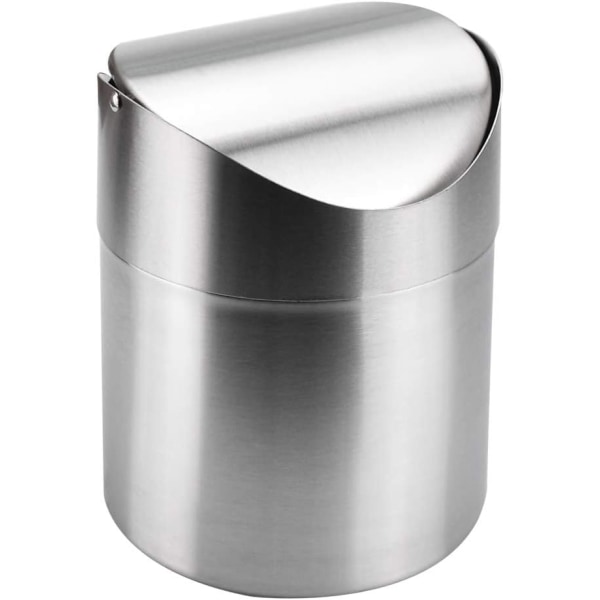 Mini skrivebordsbøtte med lokk, søppelbøtte liten skrivebordsbøtte innendørs søppelbøtter for skrivebord kontor bad kjøkken avfallsbeholdere (12 * 12 * 16.5CM, 1.5L)