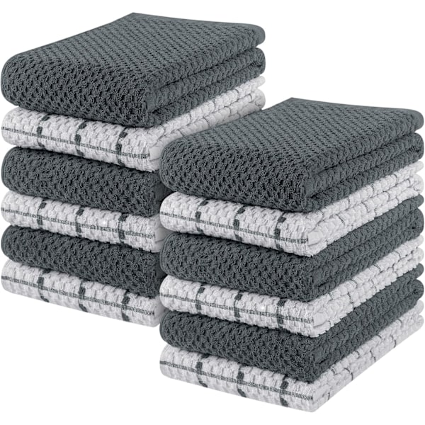 Håndklæder, Køkkenhåndklæder [12 stk.], 30*30CM, Super bløde og absorberende viskestykker, Teklæder og Baren håndklæder Set 2