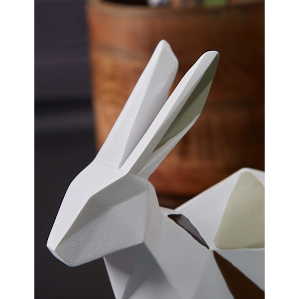 Statue Figurine Kanin Skulptur Dyreinnredning Moderne Kanin Kunst for Jul Bursdagsgave Hjem Harpiks 15cm