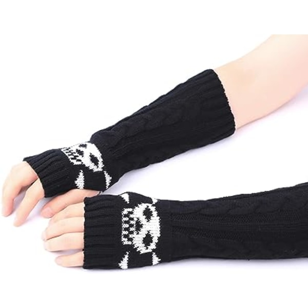 Fingerlös Punk Skull Hand Warmer För Cosplay Typing Driving