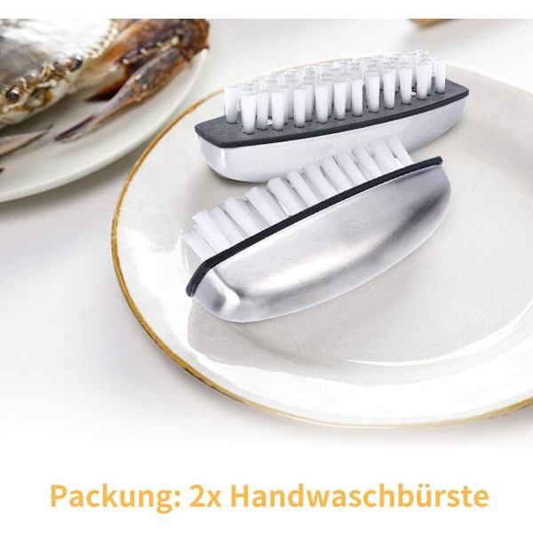 2x Rostfria Handnaglar Borste, Nagelborstar Hårda Borst Nagelrengöring Skrubbborste
