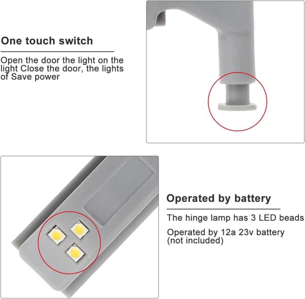 10 stk Universal Hengsel LED Sensor Lys Skap Skap Garderobe Nattlys