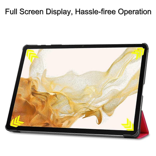 Samsung Galaxy Tab S10+/S9 FE+/S9+ Kotelo Pudotussuoja Nahkainen Jalusta Tablettikotelo - Punainen