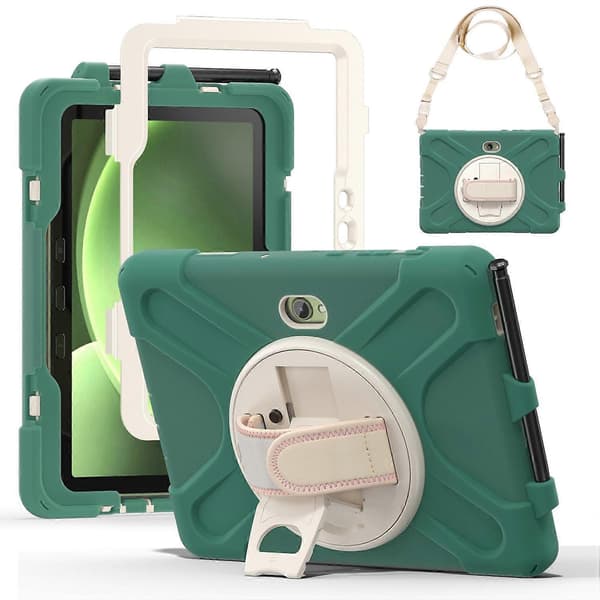 För Samsung Galaxy Tab Active5 Pro Ställfodral TPU PC Silikon Tablet Skydd med Axelrem