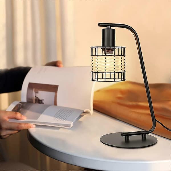 Retro Industriell Bordslampa med Rund Bas