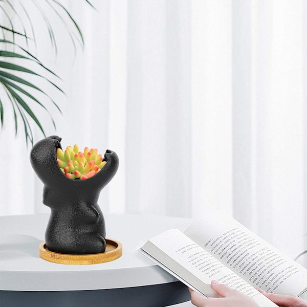 12,8*9,5CM Keramiske Blomsterpotter, Sukkulente Plante Blomsterpotter, (Uten Trepall)