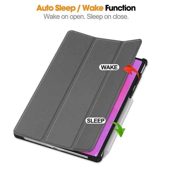 For Lenovo Yoga Tab Plus Deksel Anti-Fall Lær Stativ Tablet Cover - Grå