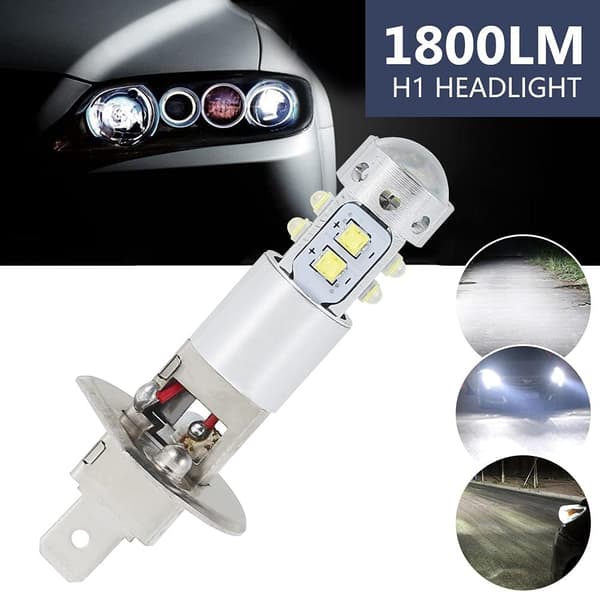 2 stk. H1 LED-hovedlyspærer Super Bright 6000K hvite LED-tåkelyspærer Frontlykt