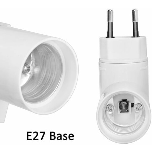 E27-sokkel med trådløs bryter, LED-pæreholder, 220V, E27-adapter for kjøkkenlampe, E27-spotlight nattbordslampe (uten pære), 4-pakning