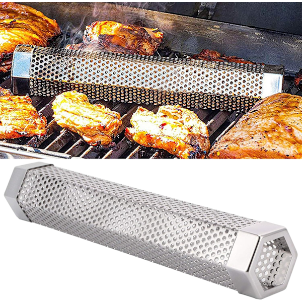 Rökgenerator för grill, 304 rostfritt stål, rökgenerator, bärbar grillverktyg för varm- eller kallrökning, vinkande rök