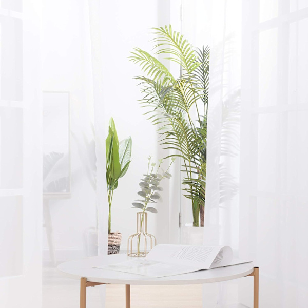 Set med 2 voilegardiner med öljetter för fönster 140x250cm Vit voile