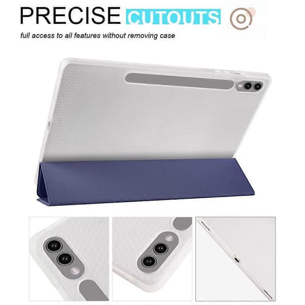 For Samsung Galaxy Tab S10+ Deksel med Penneholder Tri-Fold Stativ Tablettdeksel Auto Våkne/Sov