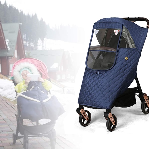 Vinterbarnvagnsskydd, universellt barnvagnsvindruta regnskydd för att hålla värmen på vintern
