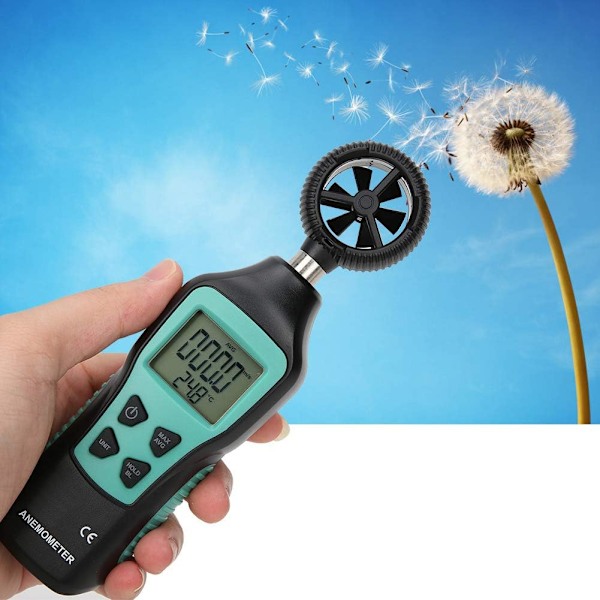 Digital Anemometer Vindhastighedsmåler 0,8~30,0m/s Bærbar Temperaturmåler Tester til Luftfartsindustrien