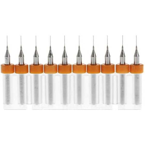 BE-TOOL 10-pack 0,5 mm volframkarbid roterande borrset 2,5 mm 1/8\" skaft för PCB, Dremel, smycken, CNC, mjuka metaller