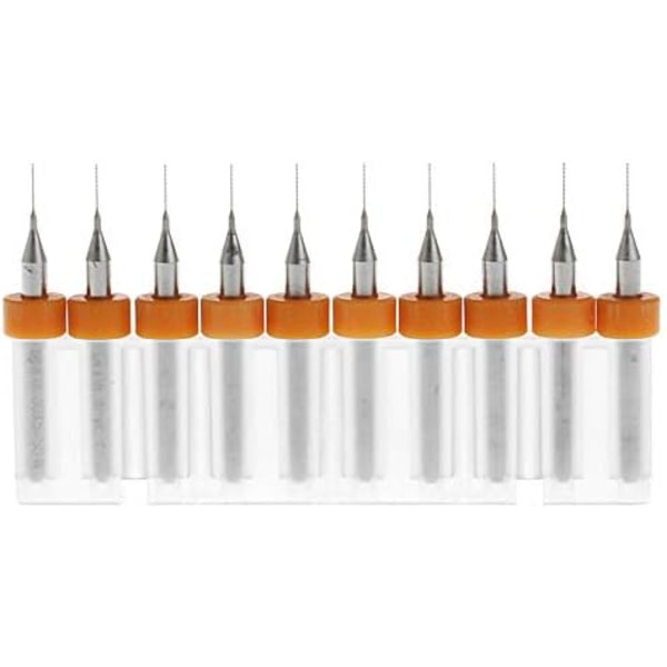 BE-TOOL 10-pack 0,5 mm volframkarbid roterande set 2,5 mm 1/8" skaft för PCB, Dremel, smycken, CNC, mjuka metaller