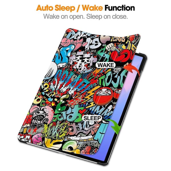 Til Samsung Galaxy Tab S10 FE+ Etui Mønsterprint Læder Stand Tablet Cover