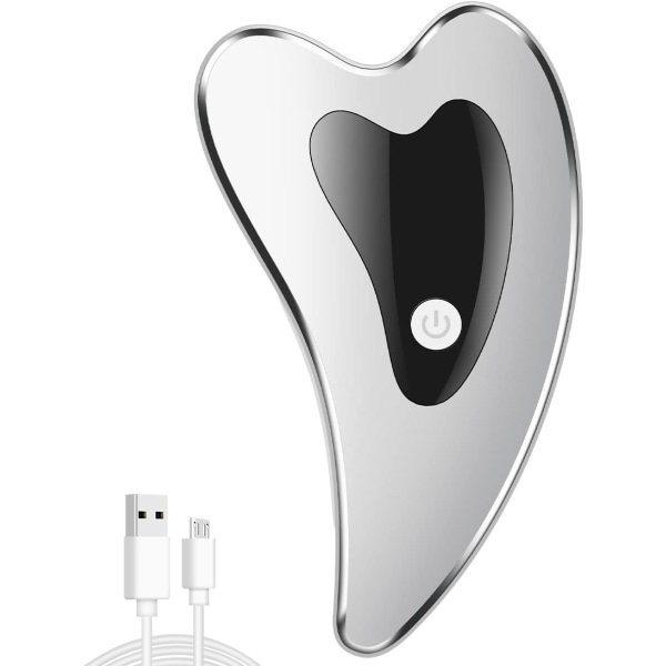 Gua Sha ansigtsværktøj Elektrisk Gua Sha plade Ansigtsmassager med vibration, opvarmning og skrabning