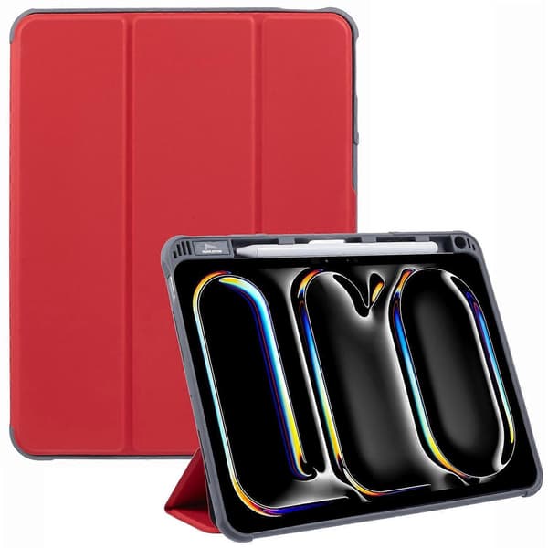 MUTURAL Deksel til iPad Pro 11 (2024) Smart Lær Tablet Cover med Pennholder Tri-Fold Stativ