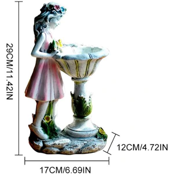 Solcellelykt Hagepynt Fe Figur Resin Figur Statue Skulptur Dekor