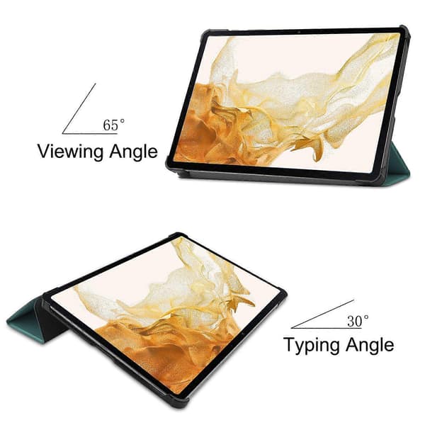 Fodral för Samsung Galaxy Tab S10+/S9 FE+/S9+ Anti-Drop Läderställ Tabletskydd - Svartgrön