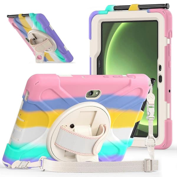 For Samsung Galaxy Tab Active5 Pro Stativdeksel TPU PC Silikon Nettbrettdeksel med Skulderstropp