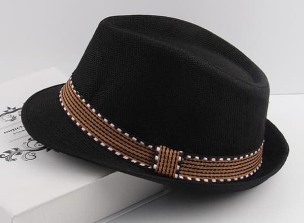 Drenge fedora jazz hat bomuld fotografering, solhat