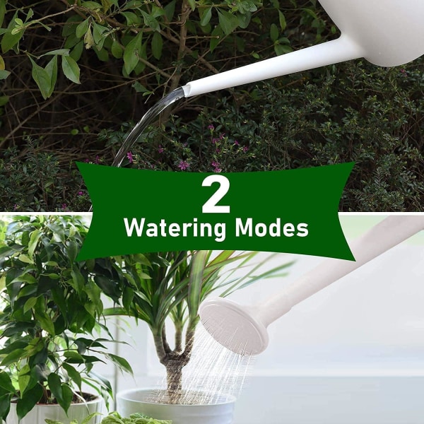 Vattenkanna för inomhusväxter, växtvattenkanna med löstagbart sprayhuvud för växtträdgårdsblomma, lång pip Vattenkanna för vattning 1,8L (vit)