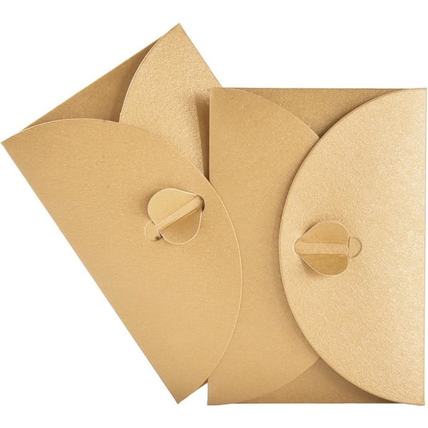 50 stk Kraft papir konvolutter, Retro sød hjerteformet konvolut, 17,5x11,5 cm