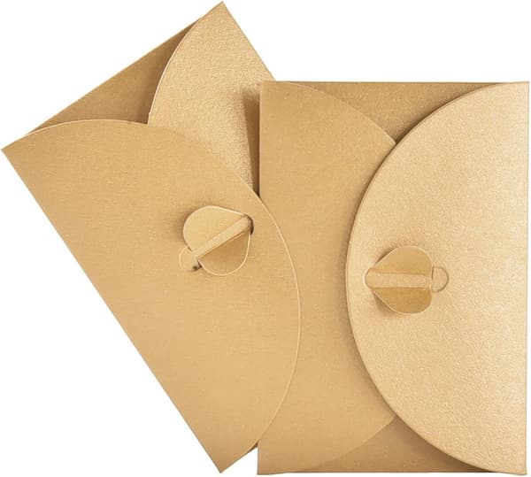 50 stk Kraftpapirkonvolutter, Retro søte hjerteformede konvolutter, 17,5x11,5 cm