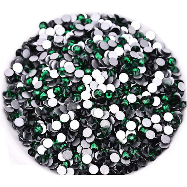 576 stk. Lim Fix Flatback Rhinestones Glas Diamant Sten til Neglekunst Håndværk Dekorationer Tøj Sko Drak Green 576pcs