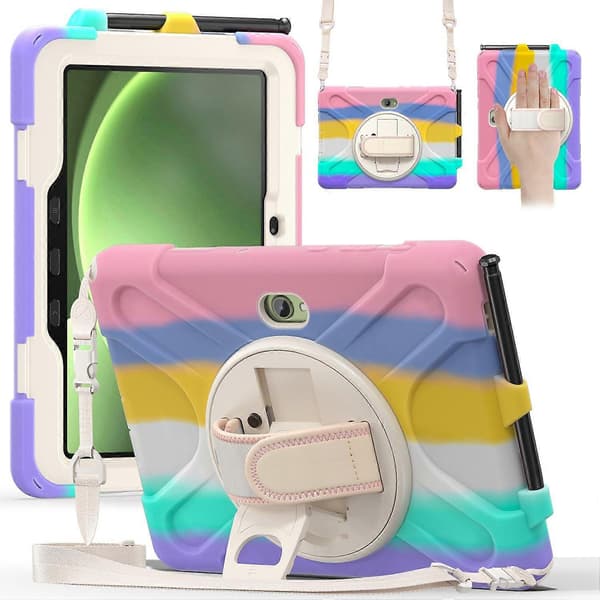 För Samsung Galaxy Tab Active5 Pro Ställfodral TPU PC Silikon Tablet Skydd med Axelrem