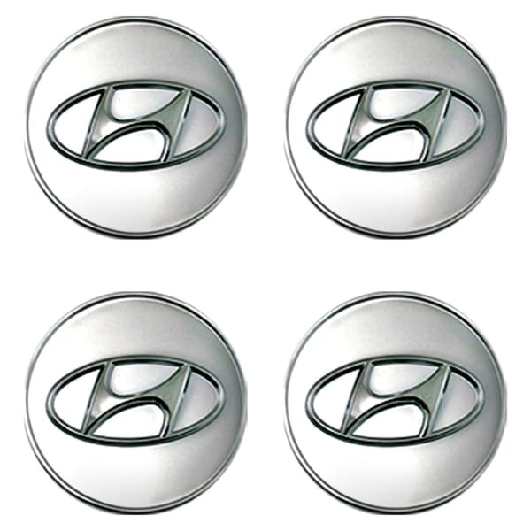 Hyundai centrumkåpor / hjulnav bilmärke - 4-pack 60mm - Silver