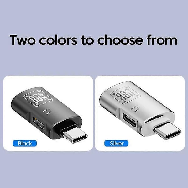 JS-109 Type-C OTG Adapter til digitalt headset og U-disk, USB-C til Type-C/USB 3.0 konverter - Sølv