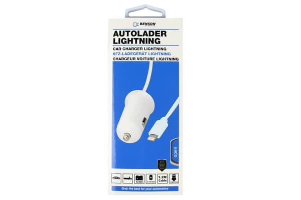 Biloplader Lightning-kabel 1,2 m 12-24 V