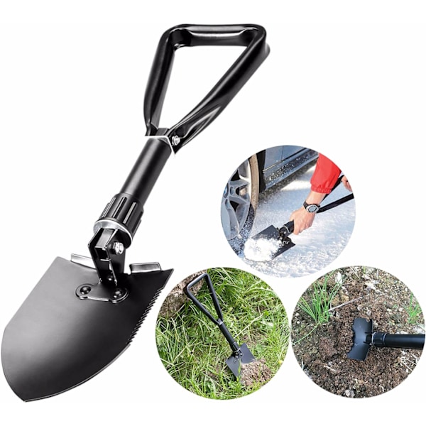 Multifunktionell militär hopfällbar spade i metall, minöverlevnadsverktyg för camping, vandring och trädgårdsspade