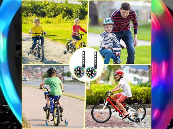 Cykelstödhjul LED 12-16 tum