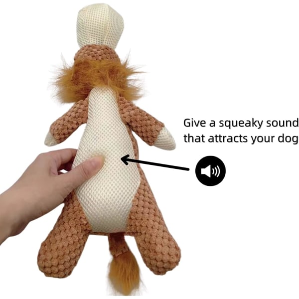 Bomull interaktiv plysch hundleksak för medelstora/stora hundar (lejon)