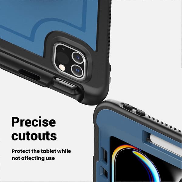 For iPad Pro 11 (2024) M4 A2836 Deksel Stativ PC TPE Nettbrettdeksel med Håndstropp